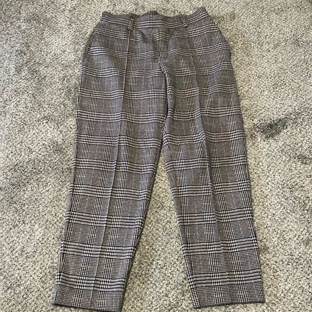 Land’s end size small blue plaid knit pants